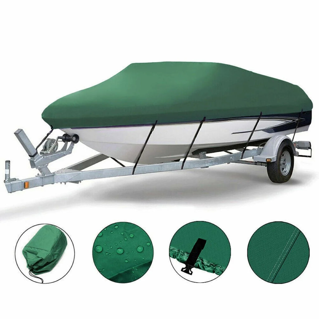Green Waterproof Heavy Duty Boat Cover 11ft-13ft P429053