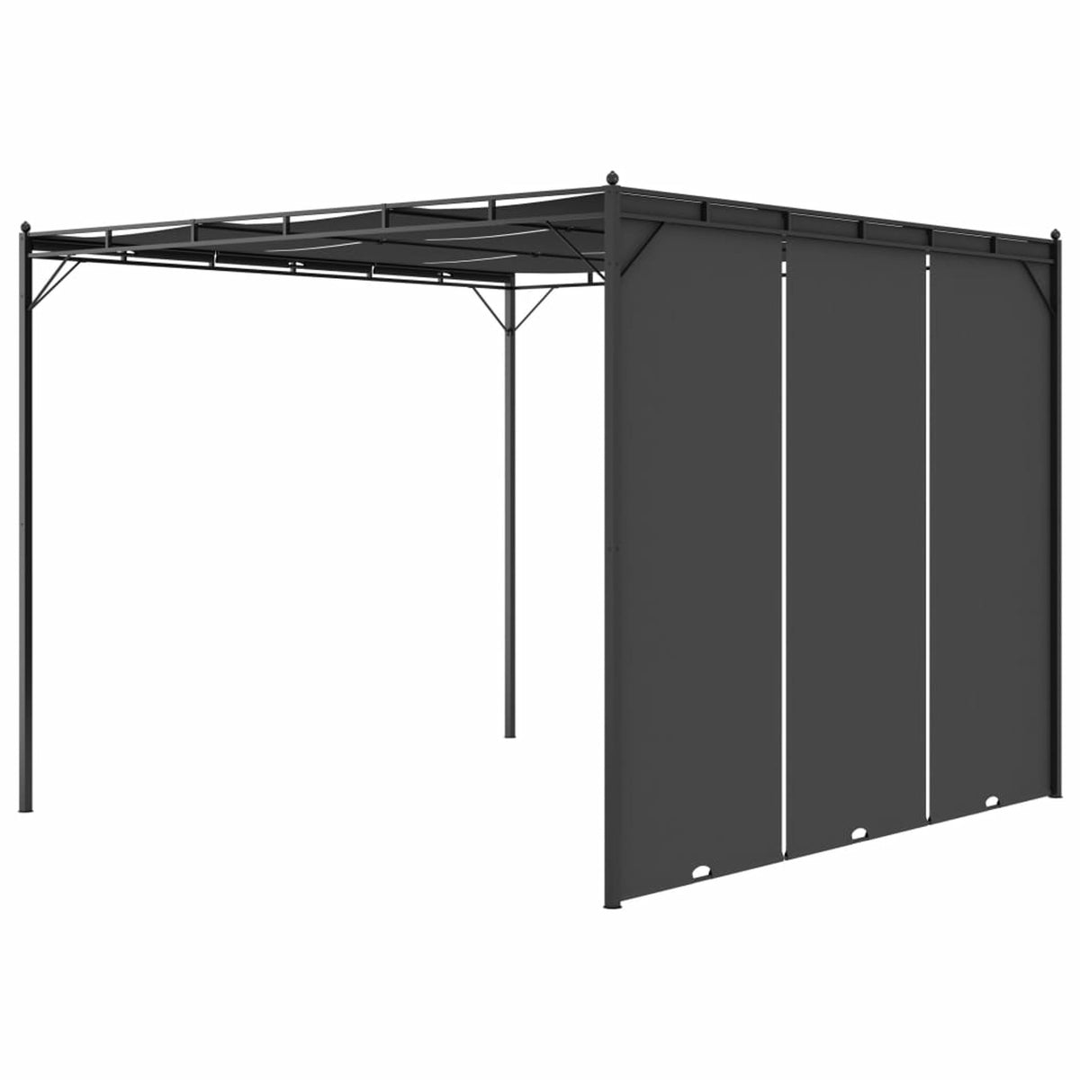 Garden Gazebo with Side Curtain Steel Frame Sun Shade Shelter 118.1 x 118.1 x 88.6 Inches Y58270