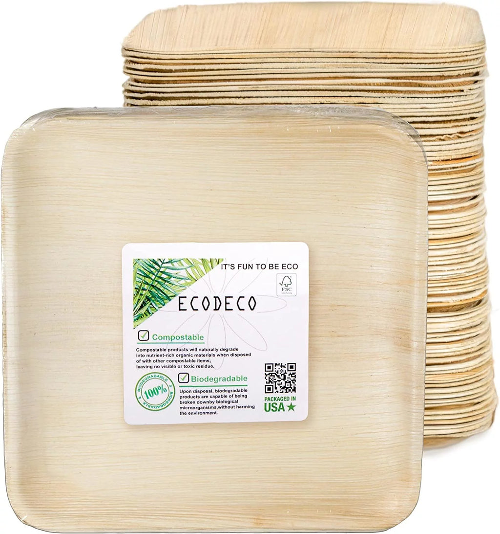 100 Palm Leaf 10 inch Disposable Plates O610