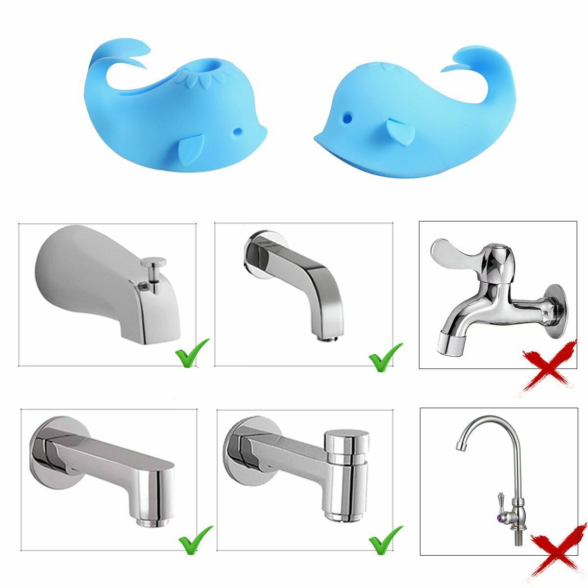 Silicone Whale Bathtub Faucet Cover Protector A533