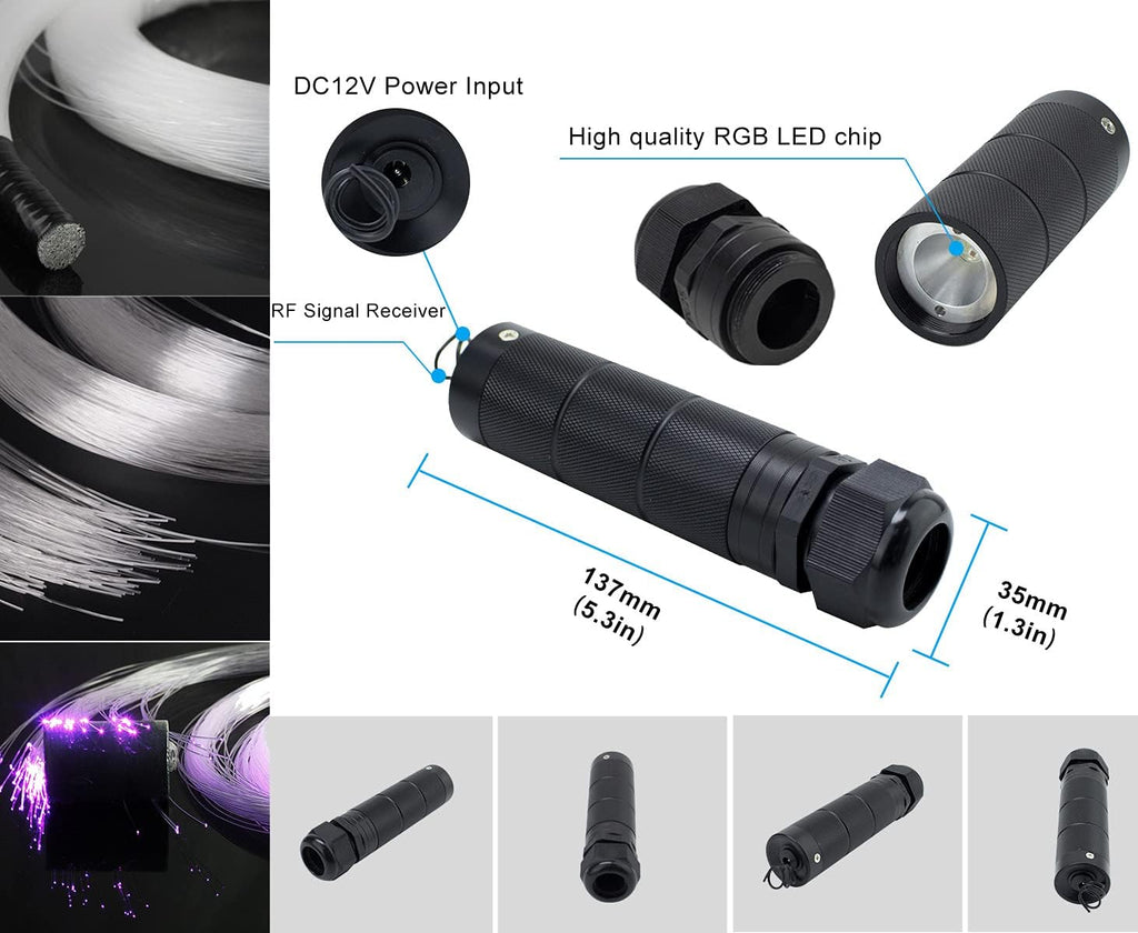 450pcs 0.03in 9.8ft RGBW LED Fiber Optic Star Ceiling Light Kit T96890