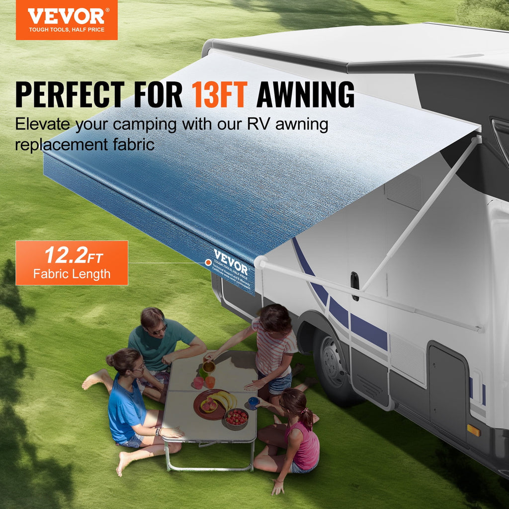 13' RV Awning 16oz PVC Fabric Replacement Waterproof Fabric E853