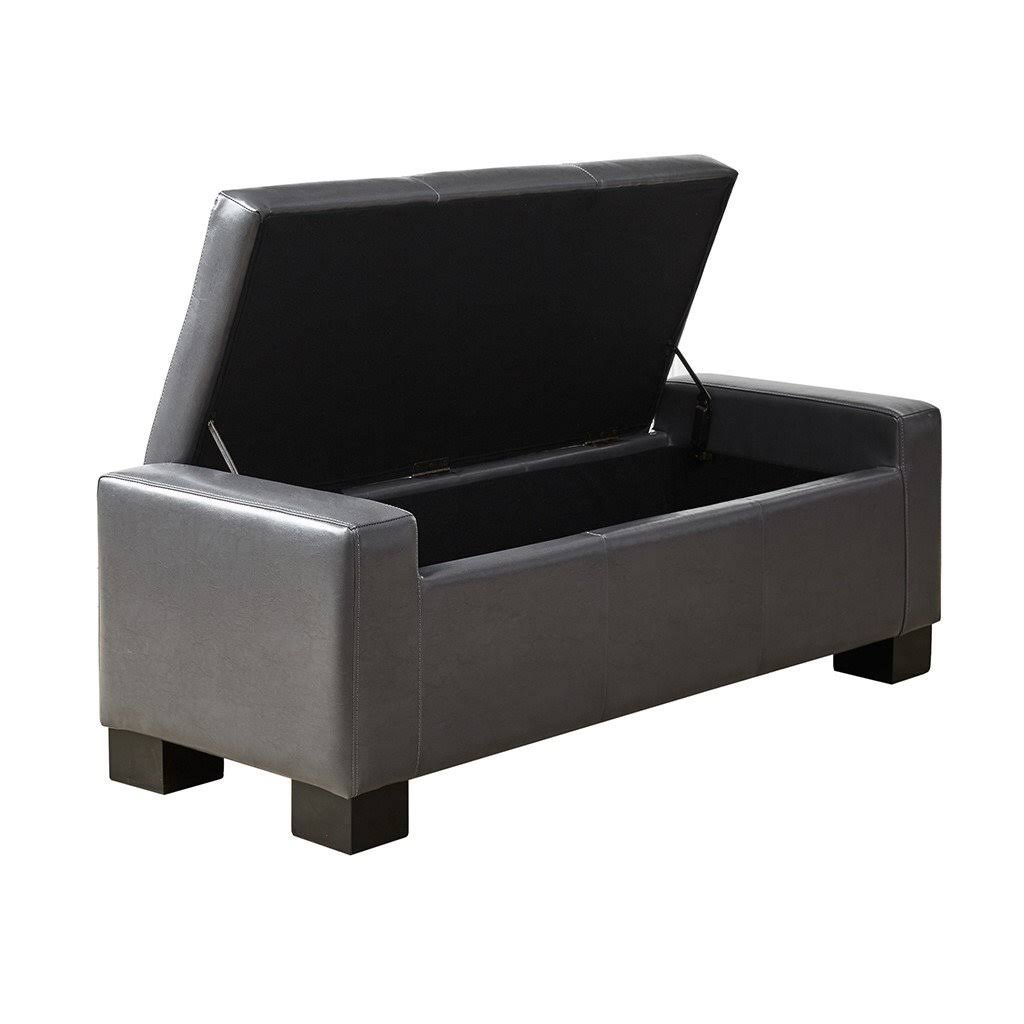 Brown Tufted Top Storage Bench S42649