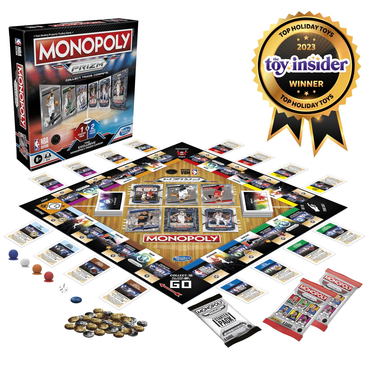 Monopoly Prizm NBA Edition Board Game with Trading Cards O91313