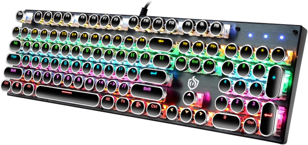 White RGB LED Backlit Wired Mechanical Keyboard, 104 Keys, Pack of 2 G84094