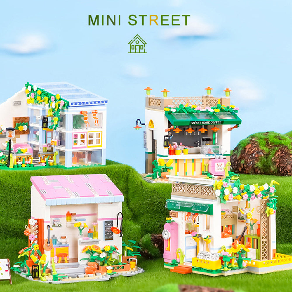 Dollhouse Miniature with Flower Shop, DIY Wooden Crafts Christmas Kit Y482