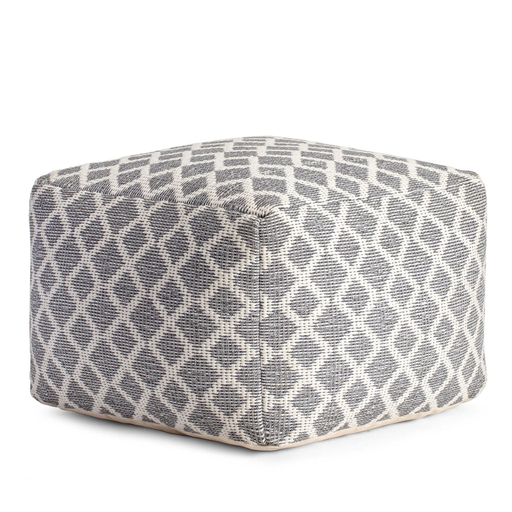 Gray & Ivory Pouf O469523