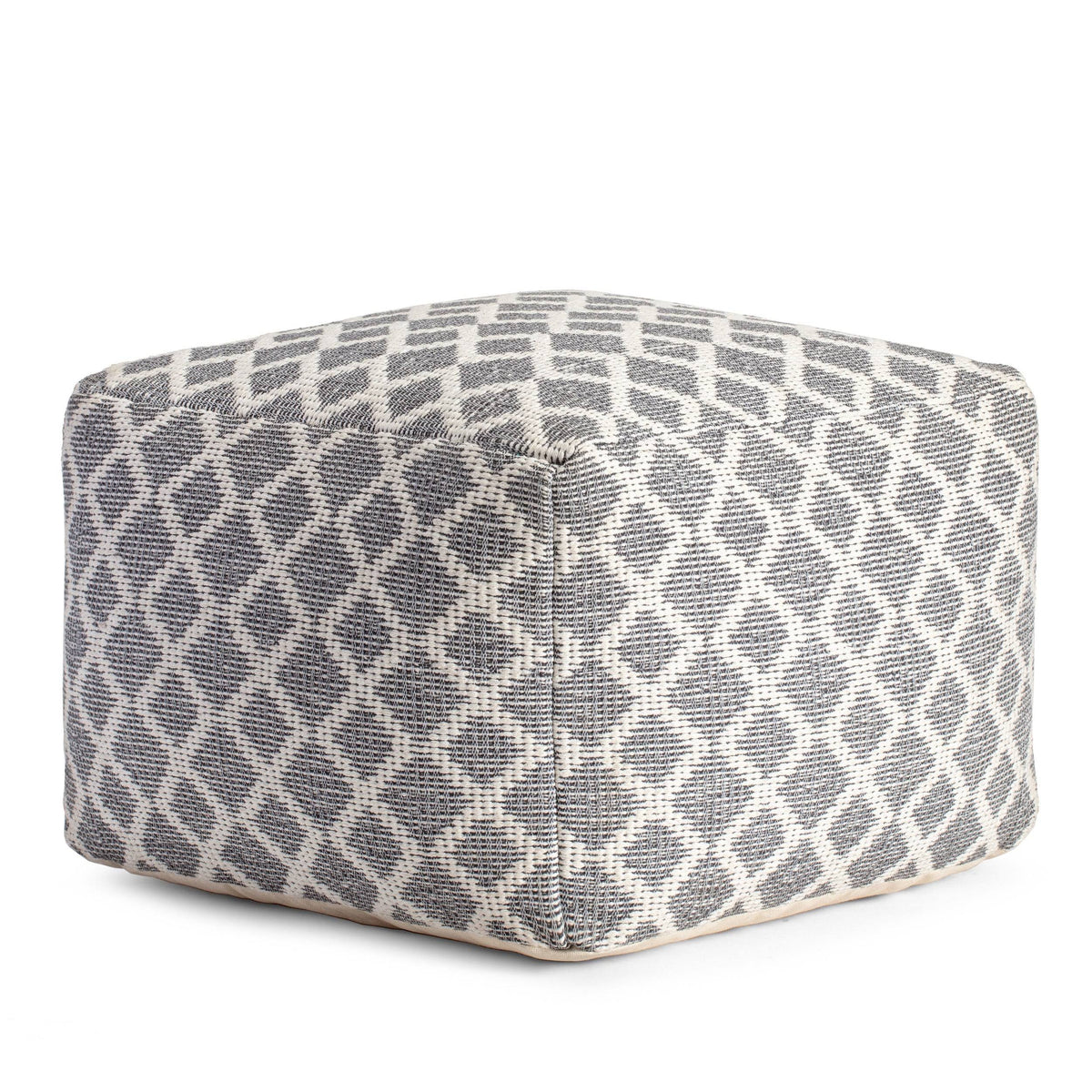 Gray & Ivory Pouf O469523
