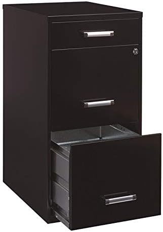 Black 18in Deep 3 Metal Organizer Pencil Drawer Vertical File Cabinet R927595