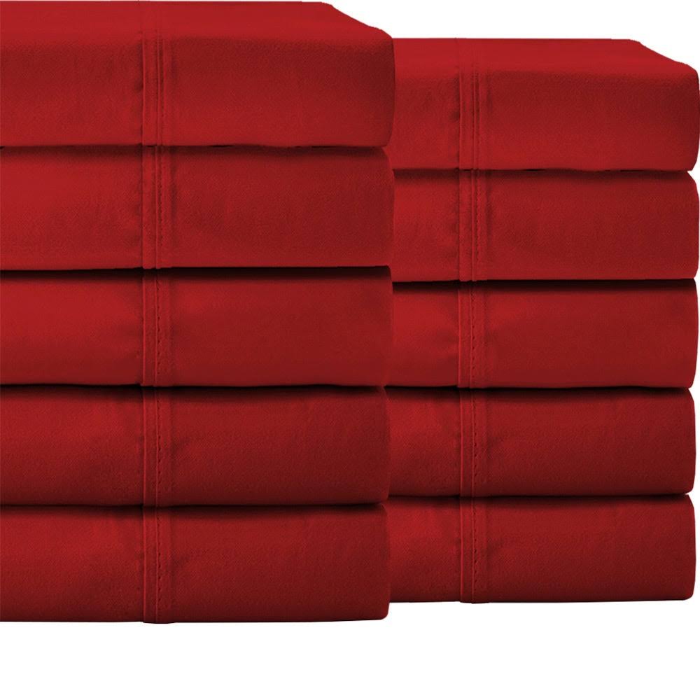 Red Cal King 10 Pack Brushed Microfiber Sheet Set C337