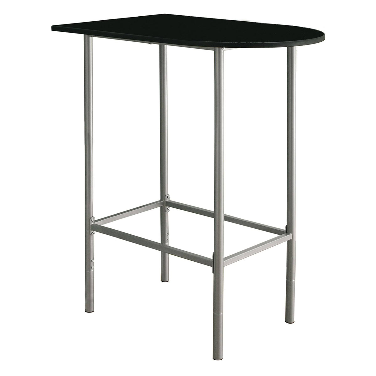 Black Silver MDF Metal Home Bar B46908