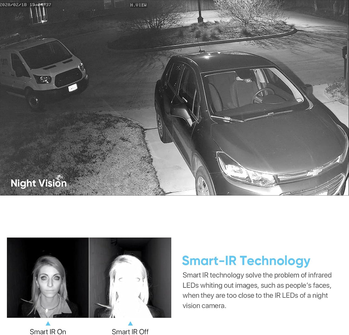 H.VIEW 5MP PoE IP Dome Camera with Audio, 2.8mm Lens H844