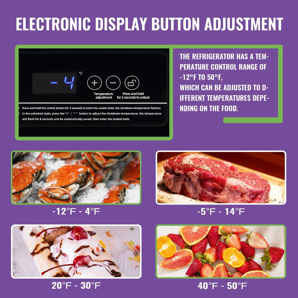 Chest Freezer with Electronic Display Screen 2 Removable Baskets P50005