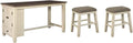 Rustic Counter Height Dining Table with Storage, Dark Gray R9216