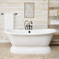 71 Inch Cast Iron Double Slipper Pedestal Tub B9408