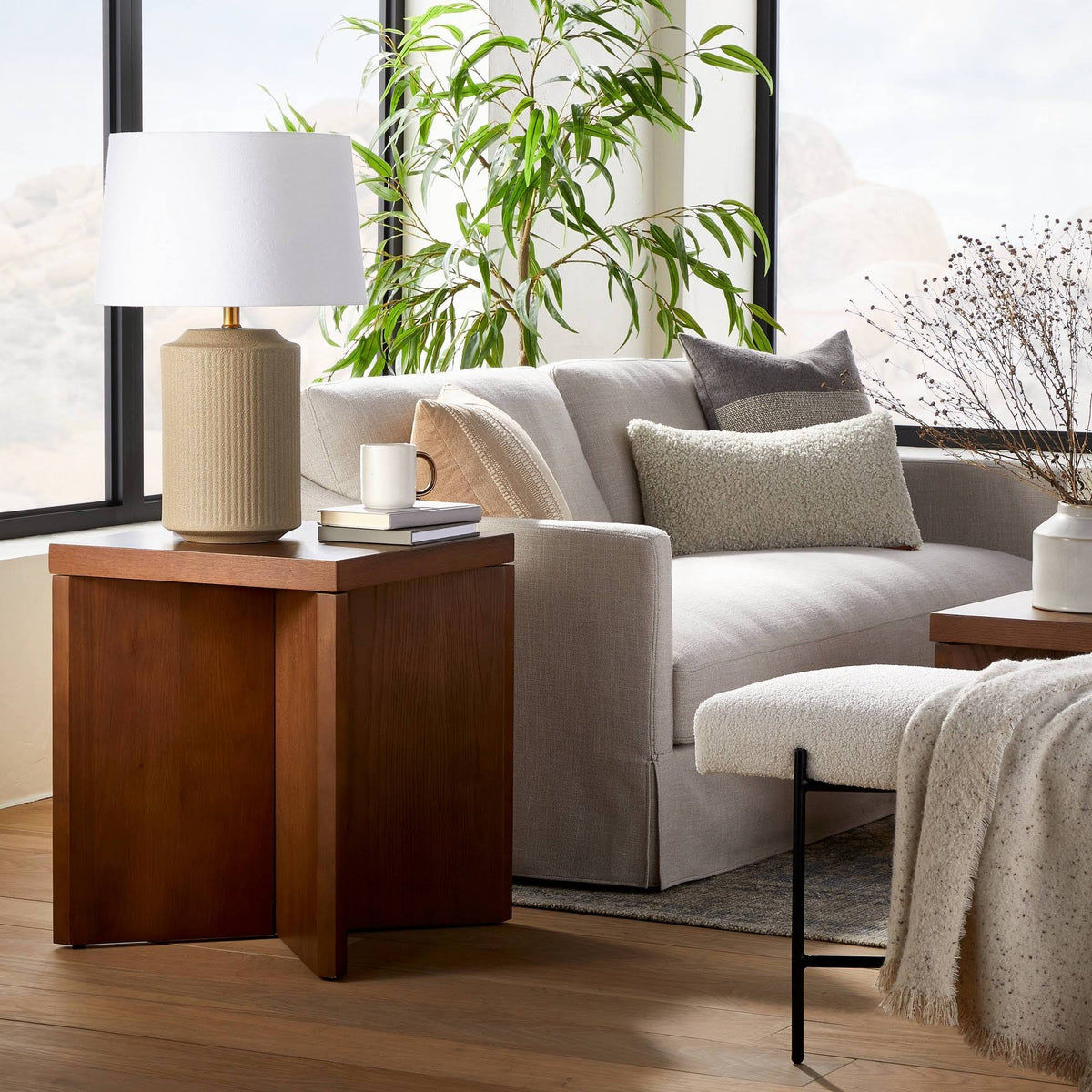 Square Wooden Accent Table Brown C268499