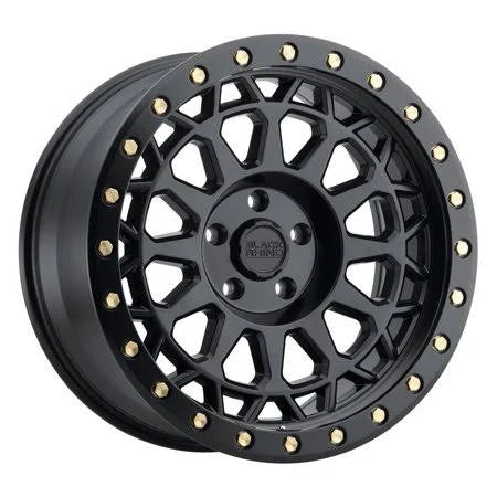 20x9.5 Matte Black Wheel with Brass Bolts I6142