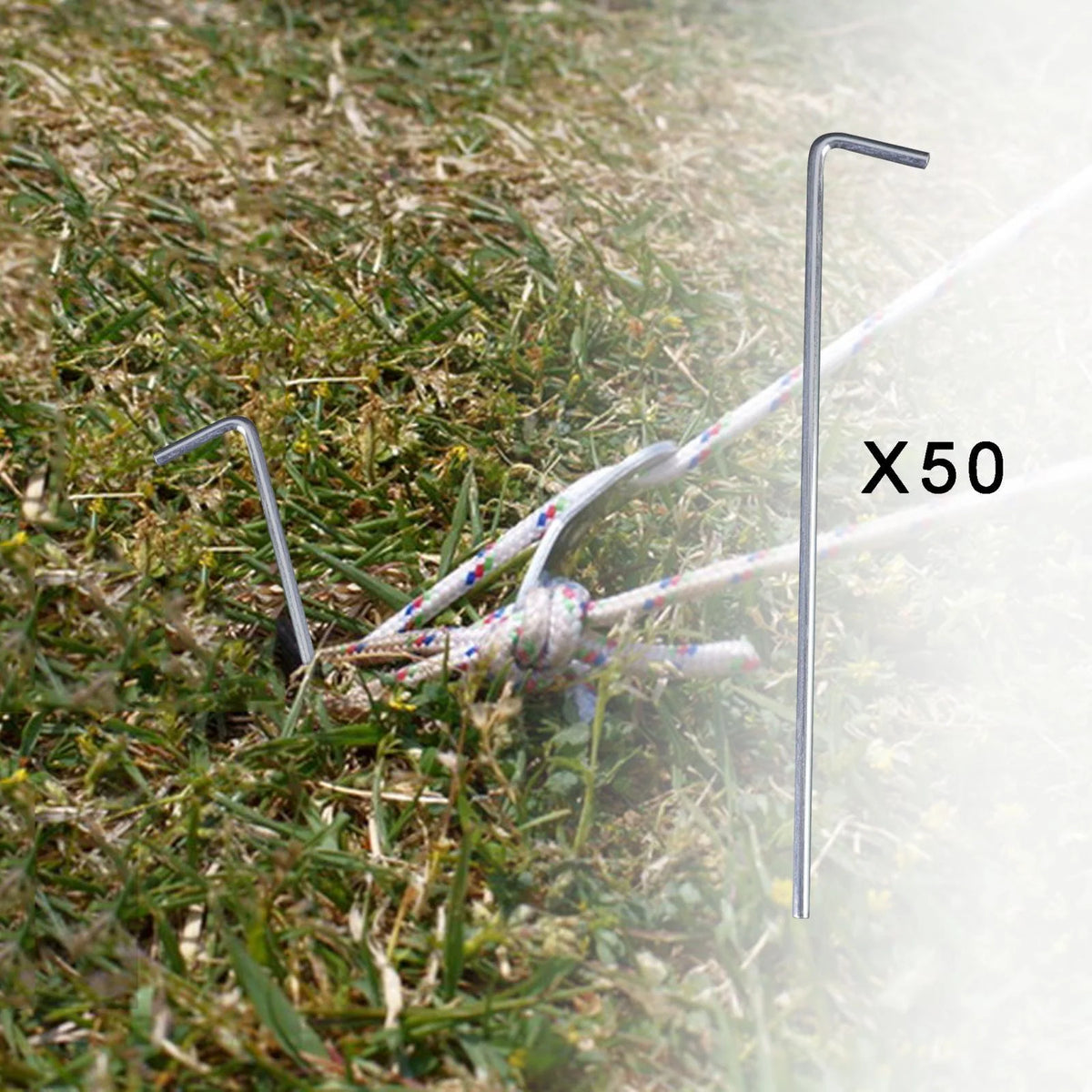 50x Heavy Duty Aluminum Alloy Tent Pegs Stakes J1427