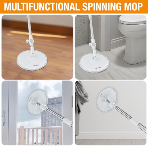 Spin Mop and Bucket Set with 360-Degree Swivel Microfiber Mop Head A180078