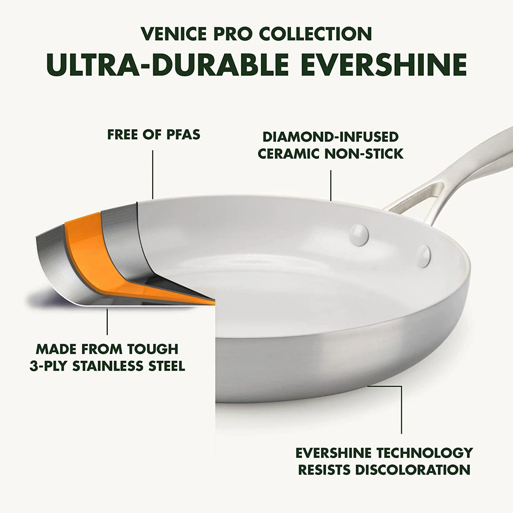 8QT Stainless Steel Nonstick Stock Pot with Strainer Lid and Steamer D781112