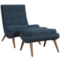 Navy Blue Fabric Lounge Chair Set P197343