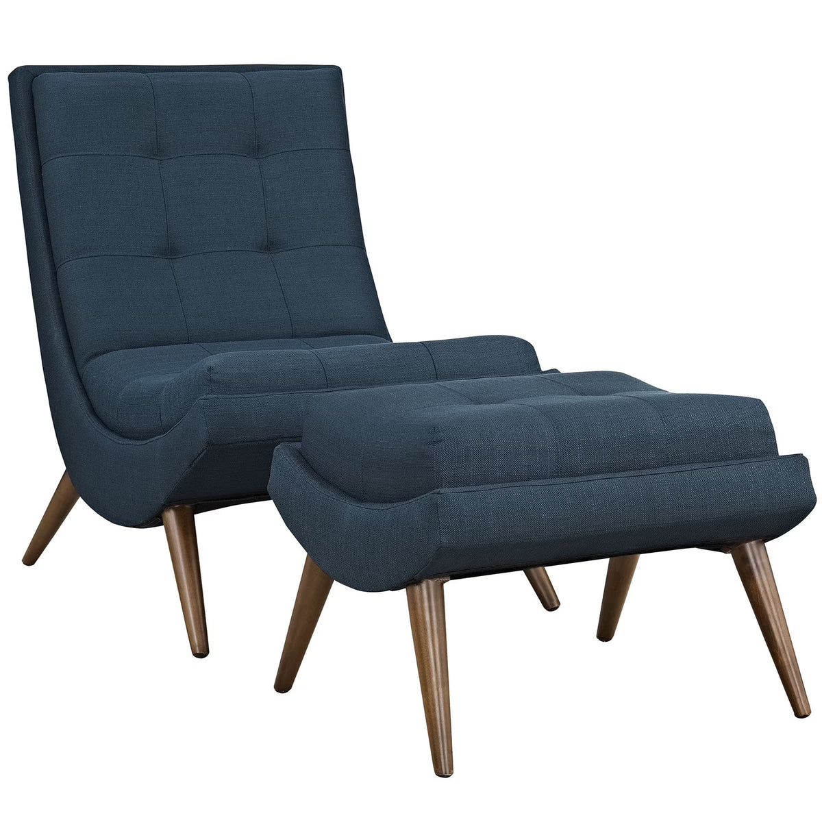Navy Blue Fabric Lounge Chair Set P197343