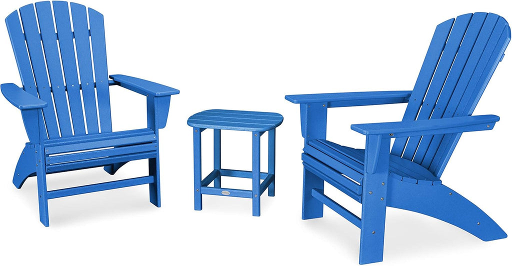 3-Piece Curveback Adirondack Chair Set with Side Table R3446