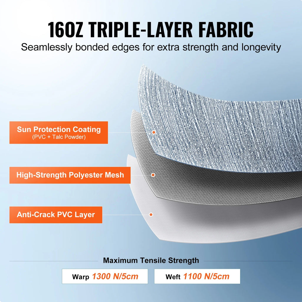 13' RV Awning 16oz PVC Fabric Replacement Waterproof Fabric E853