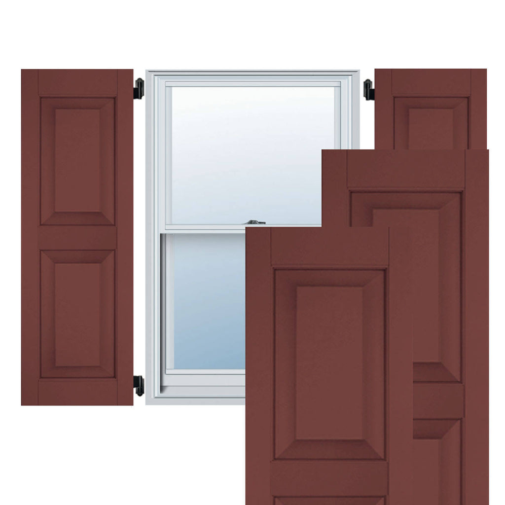 12 in. x 52 in. Real Wood Pine Raised Panel Shutters Pair N87565