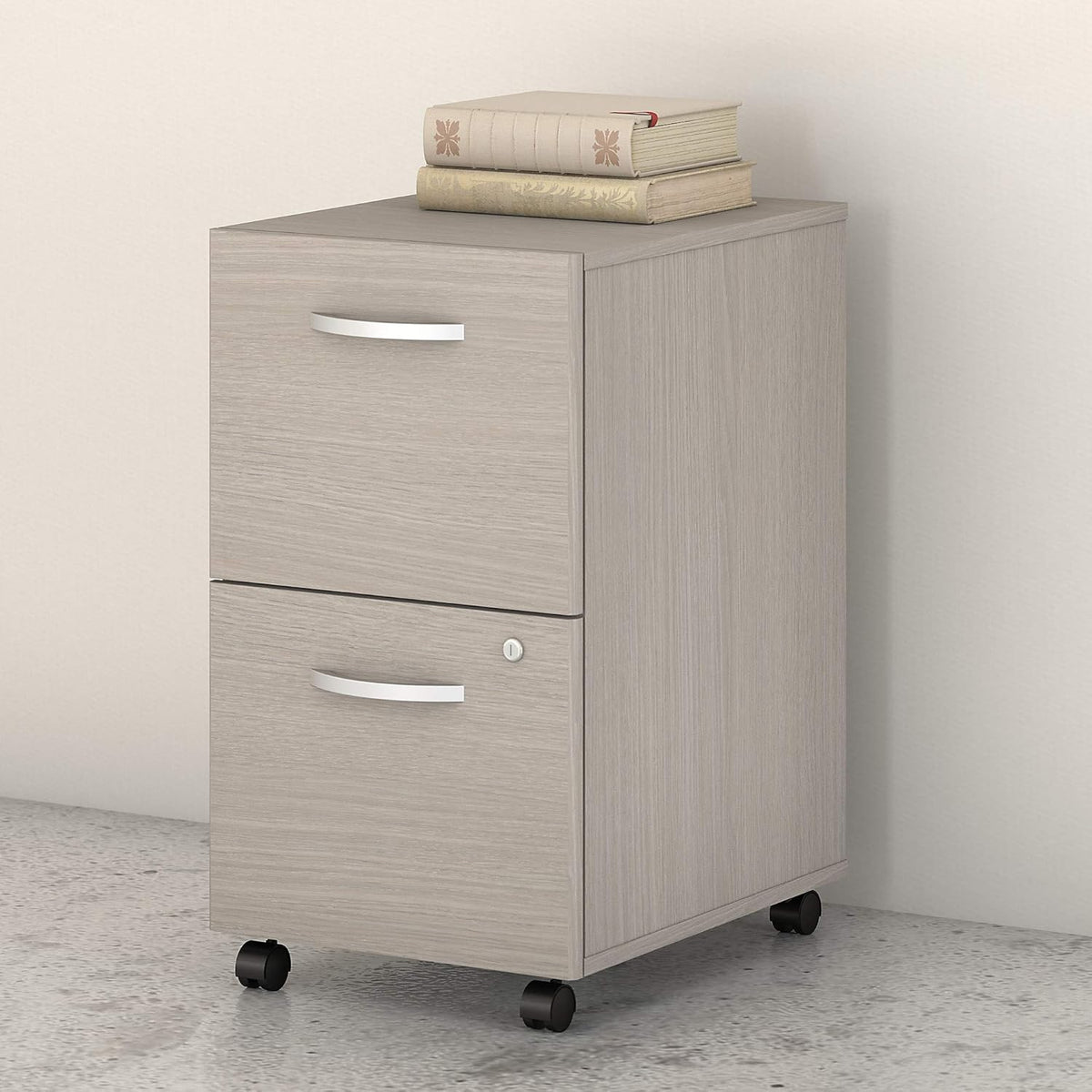 2 Drawer Mobile File Cabinet, Sand Oak B8556