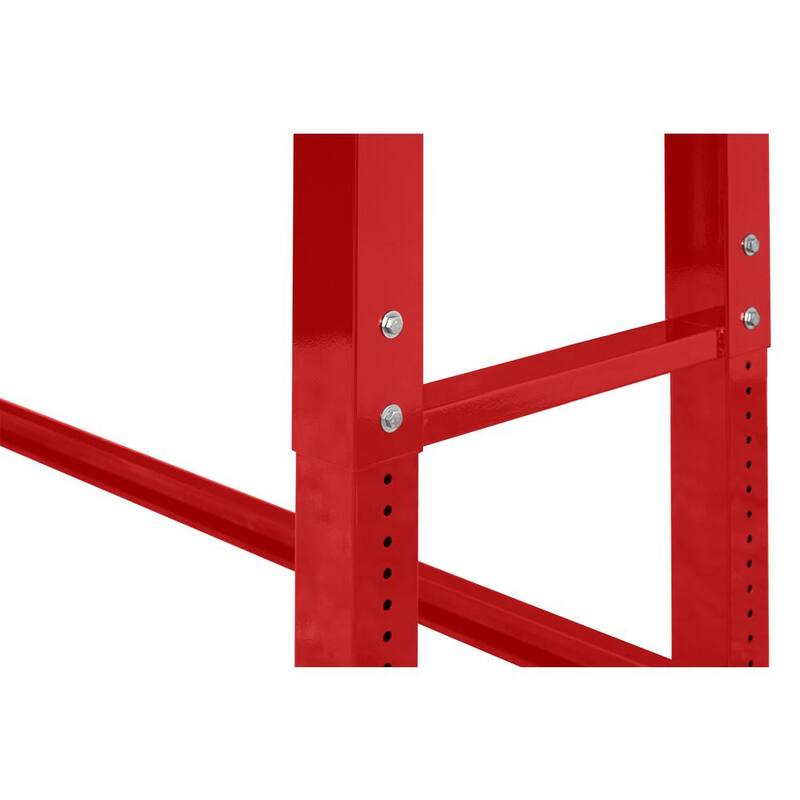 6 ft. Adjustable Height Solid Wood Top Workbench in Red I840817