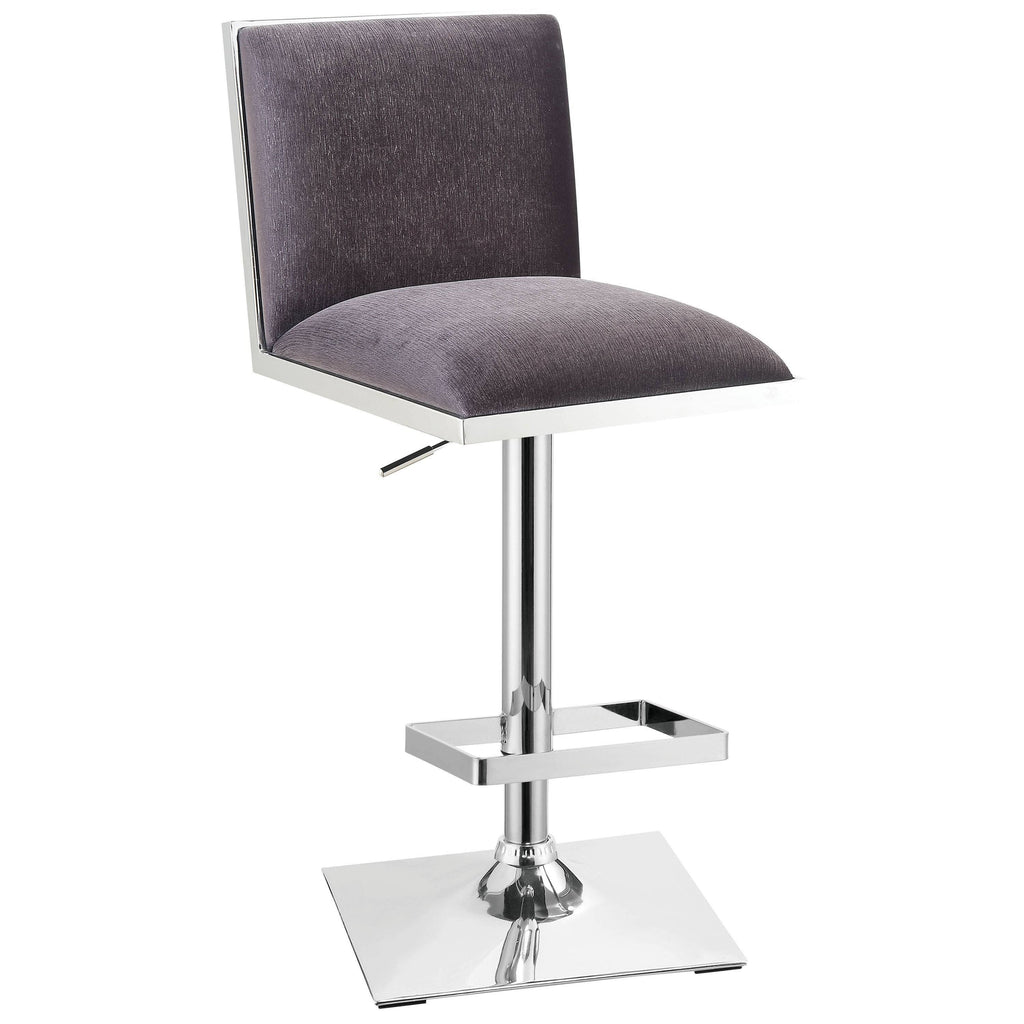 Grey Velvet Padded Barstool K2652