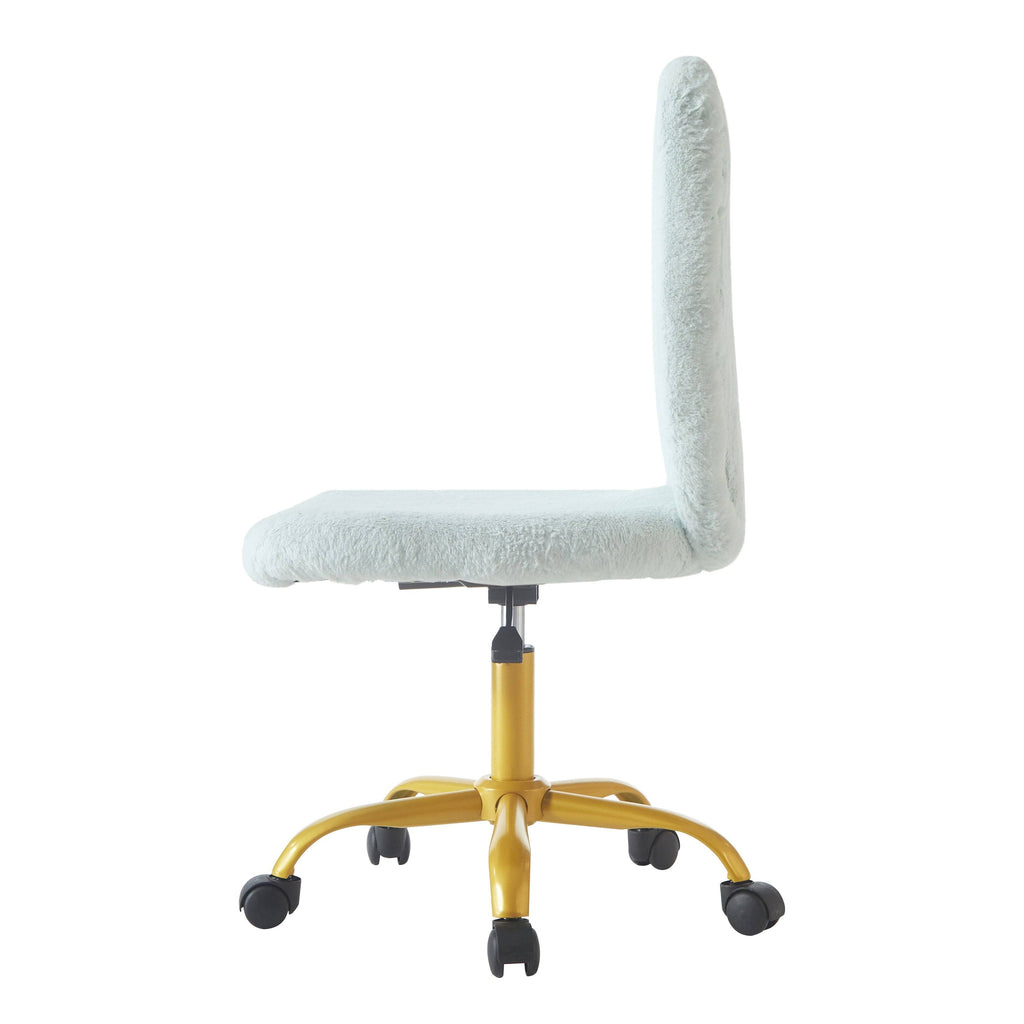 Lavender Faux Fur Rolling Desk Chair F637448