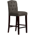 Tufted Bar Stool in Linen Slate D318