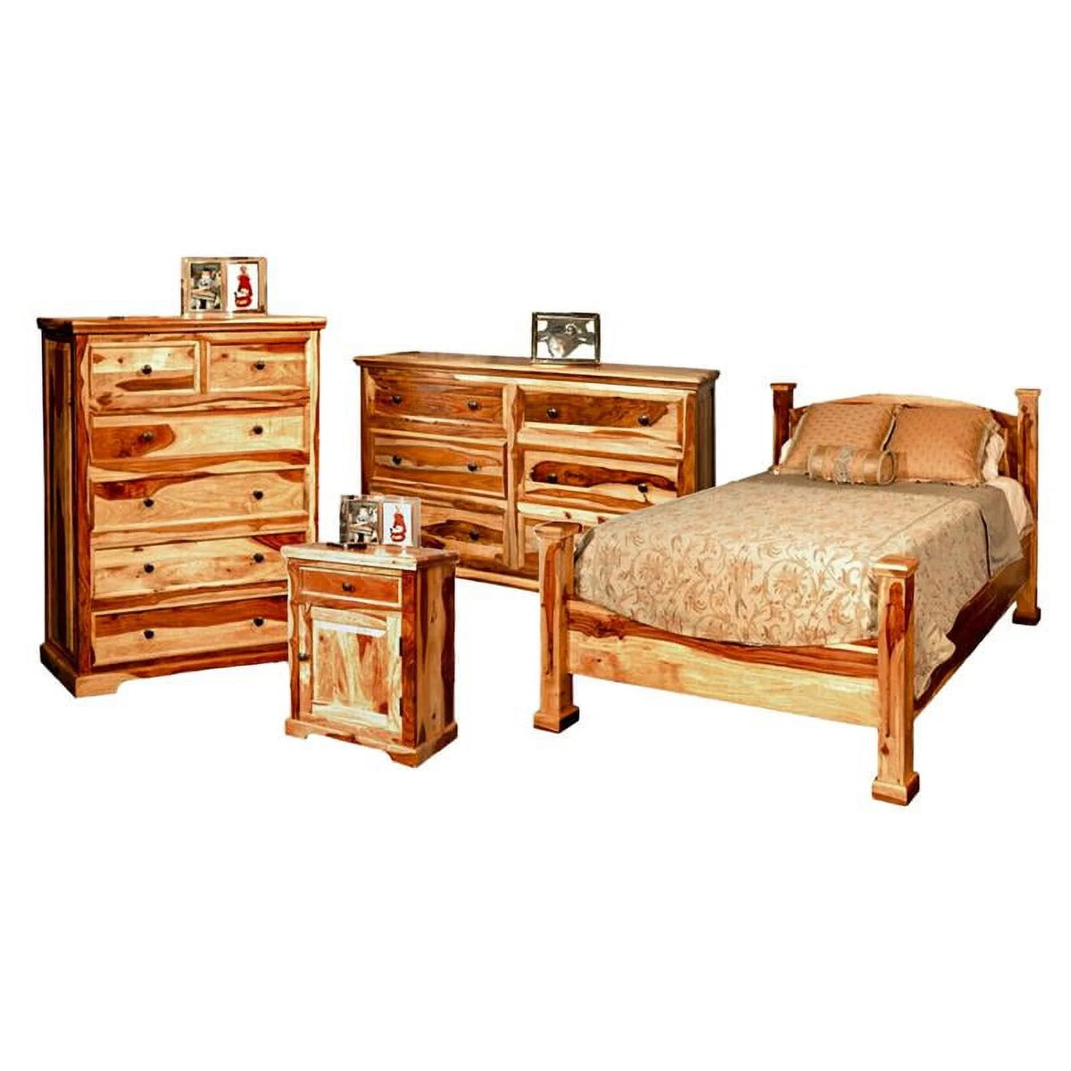 Solid Sheesham Wood Queen Bed Y521121