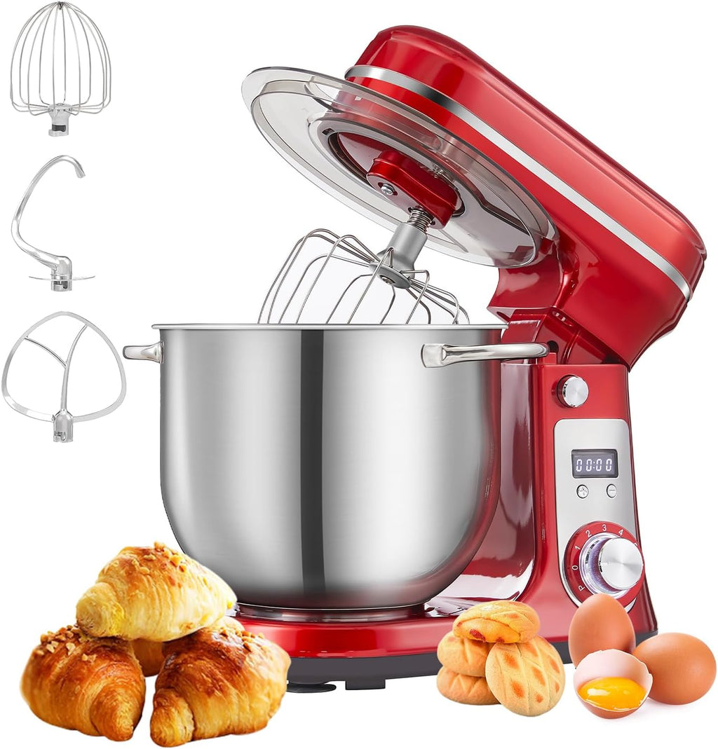 6.5-QT Red Electric Stand Mixer with Stainless Steel Bowl Z7586