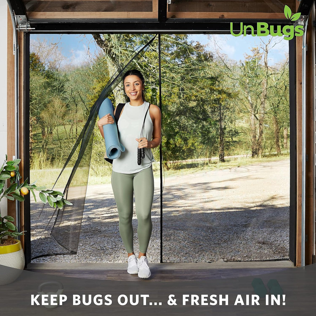 Fiberglass Mesh Magnetic Screen Door Pack of 2 B359865