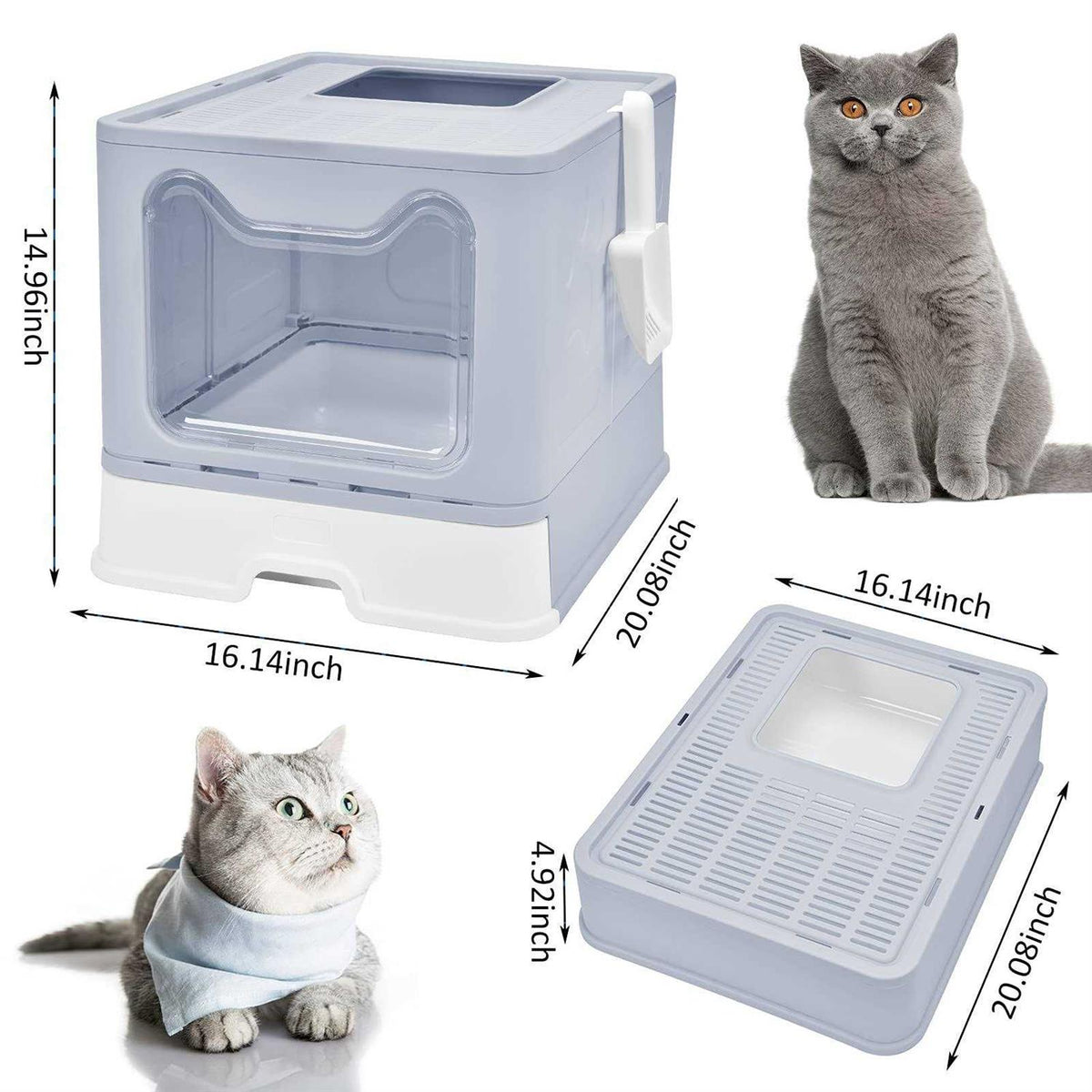 Foldable Cat Litter Box with Lid Y687