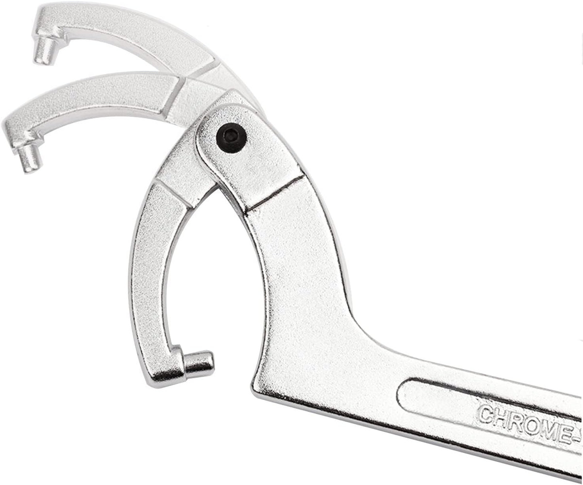 Adjustable C Spanner Hook Wrench Silver 2"-4 3/4" (51-121mm) Pack of 2 O316