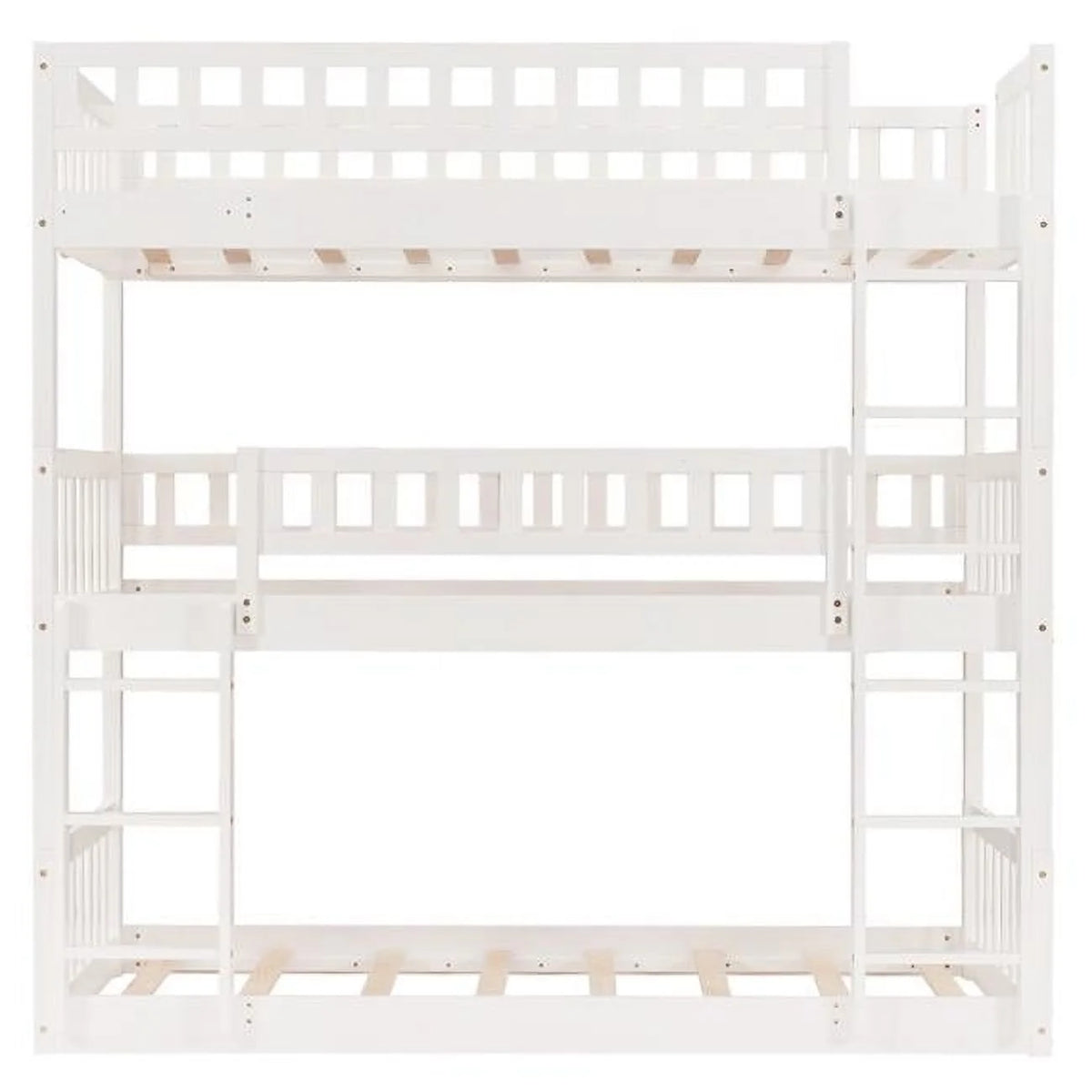White Twin Size Wood Bunk Bed A616468