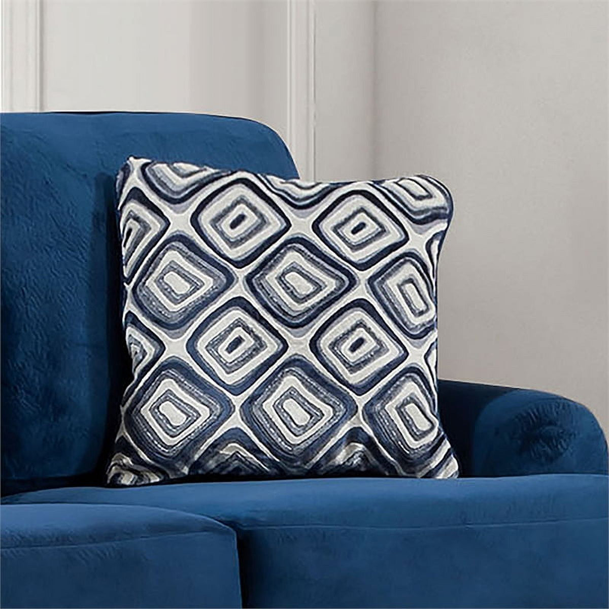 Navy Microfiber Upholstered Loveseat T73148