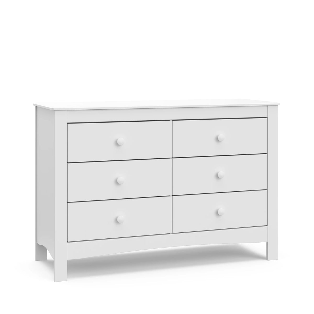 White 6 Drawer Double Dresser Q918