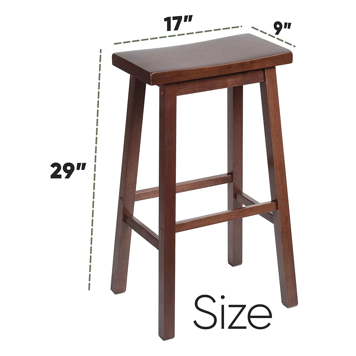 Walnut 29-Inch Saddle Seat Counter Stools Set of 4 O4948