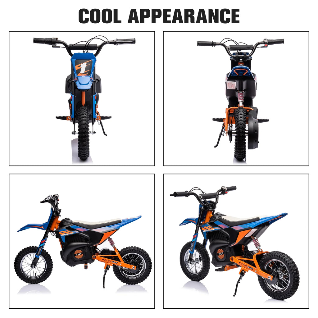 24V Electric Dirt Bike Ride On Motorcycle Toy, Blue M712