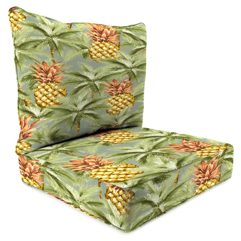 Green Tropical Rectangular Outdoor Deep Seating Chair Cushion F197