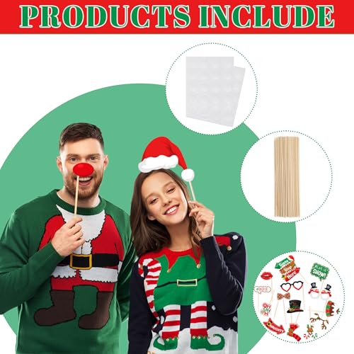 40Pcs Christmas Photo Booth Props Y624