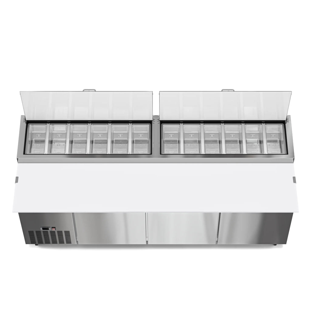 92 In. Three Door Stainless-Steel Pizza Prep Refrigerator S6703