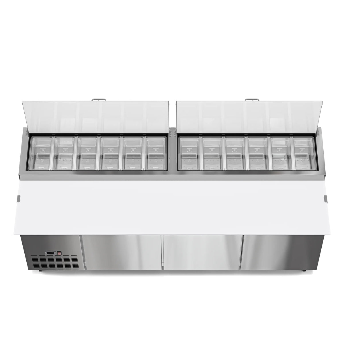92 In. Three Door Stainless-Steel Pizza Prep Refrigerator S6703