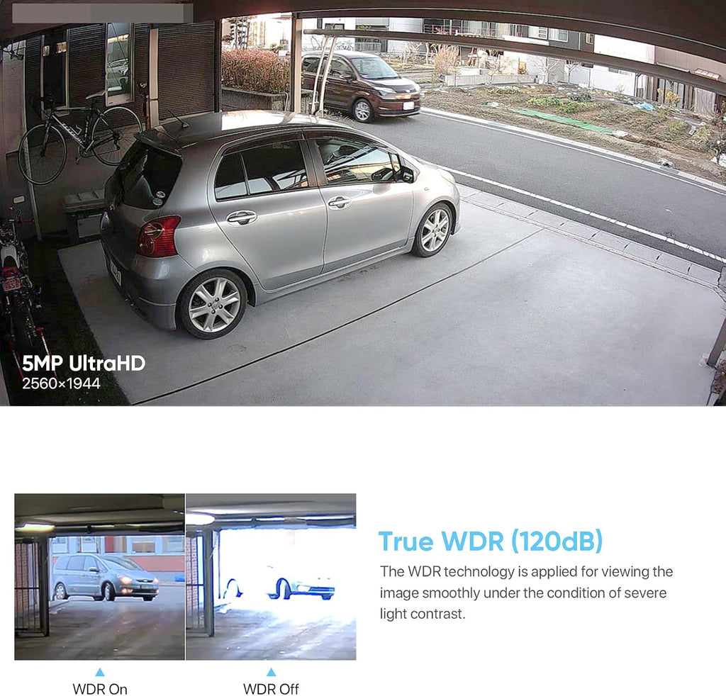 H.VIEW 5MP PoE IP Dome Camera with Audio, 2.8mm Lens H844