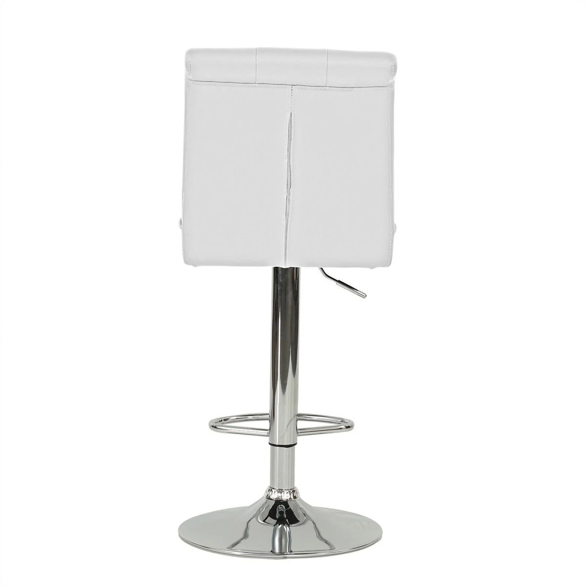White Faux Leather Adjustable Height Swivel Barstool Set of 2 R93590